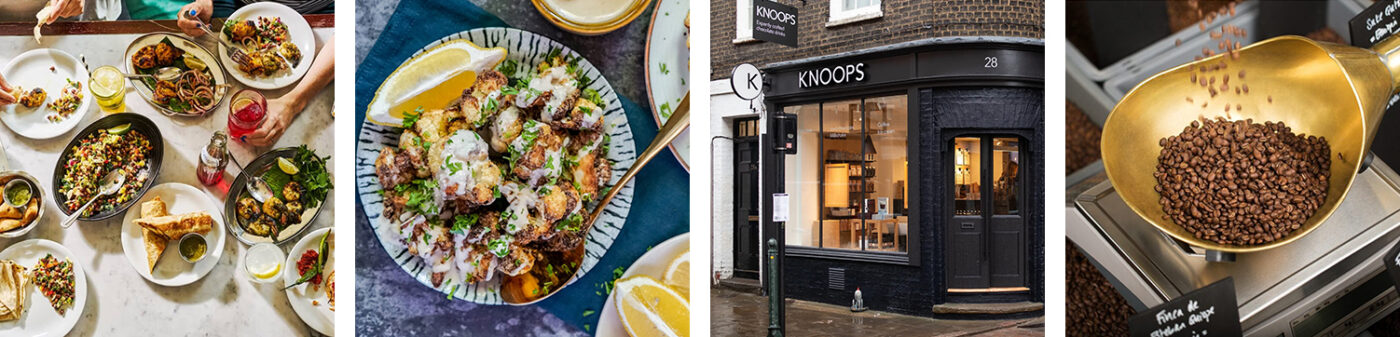 Food restaurants and coffee shops in Covent Garden.