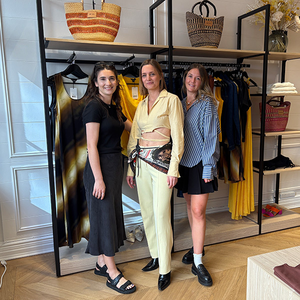 The Saint and Sofia Designers stood in our Covent Garden store in front of the May collection